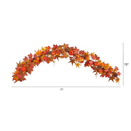 6ft. Autumn Maple Leaf, Pumpkin, Gourd & Berry Fall Garland
